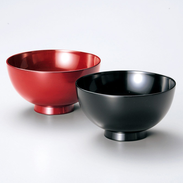 夫婦飯椀 手にぴったり 溜・朱 2客セット 木製 漆塗り 12-03404 漆器の井助