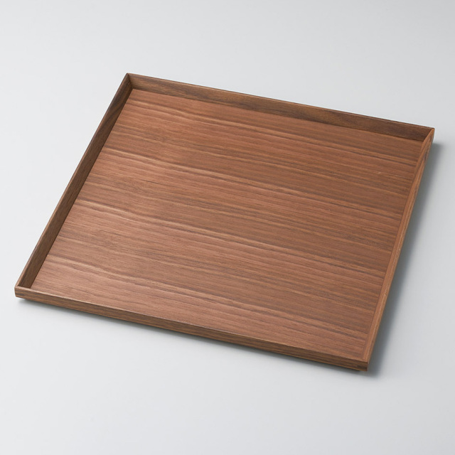 長角盆 14.0 白木塗 木製 12-10505 漆器の井助