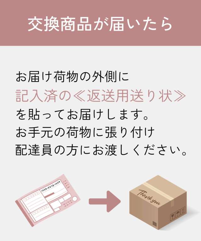☆【らくらく交換返送用伝票】カラー・サイズの交換がらくらく
