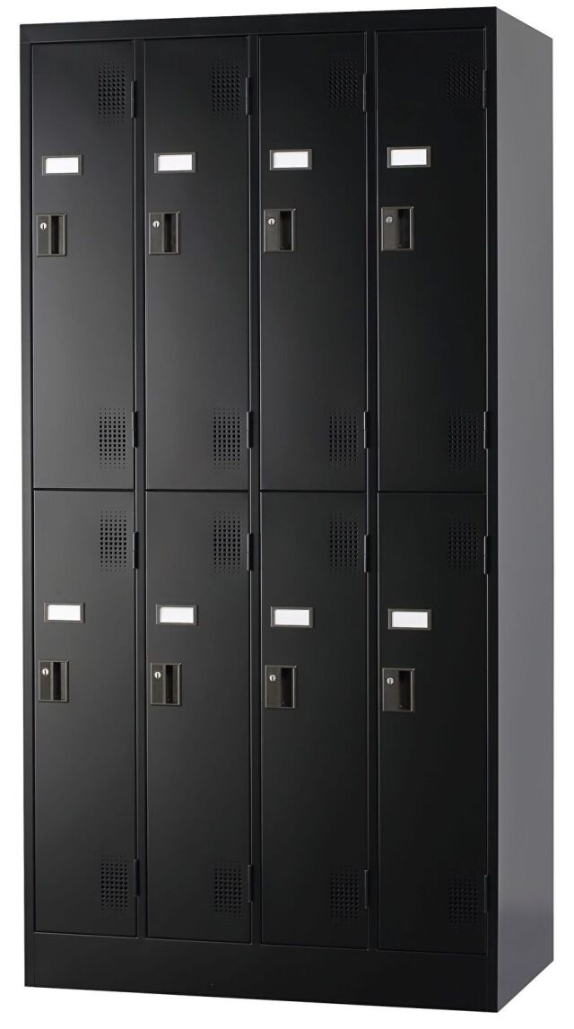 スチール8人用ロッカー※ダイヤルロック式 TLK-D8N-MB 幅900×奥行515×高