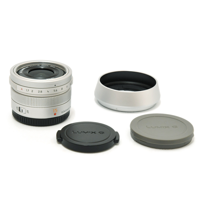 中古】パナソニック レンズ DG SUMMILUX 15mm F1.7 LEICA シルバー【A