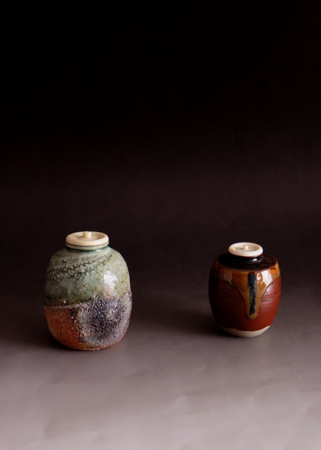 新歓嗣作 伊賀茶入 茶道具 茶器 Antique Sam's Collection