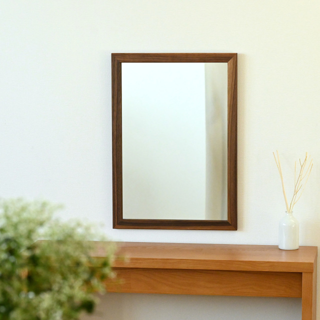 SENNOKI Mミラー 32x45cm ウォールナット材 アメリカンチェリー材