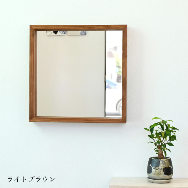 SENNOKI ボクシー 50x50cm 全2色 アンティーク調 壁掛けミラー 箱型