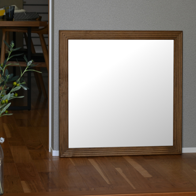 W500×500 Carre キャレ ウォールミラー 全身 鏡 壁掛け 天然木 日本製