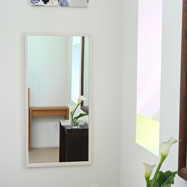 壁掛け ミラー 全身鏡 姿見 日本製 W500×1000 ジェミニ