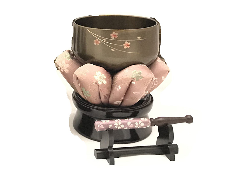 特選仏具Fセット(オリジナル仏具セット4.0寸(上ダルマ型桜彫金)+柘植