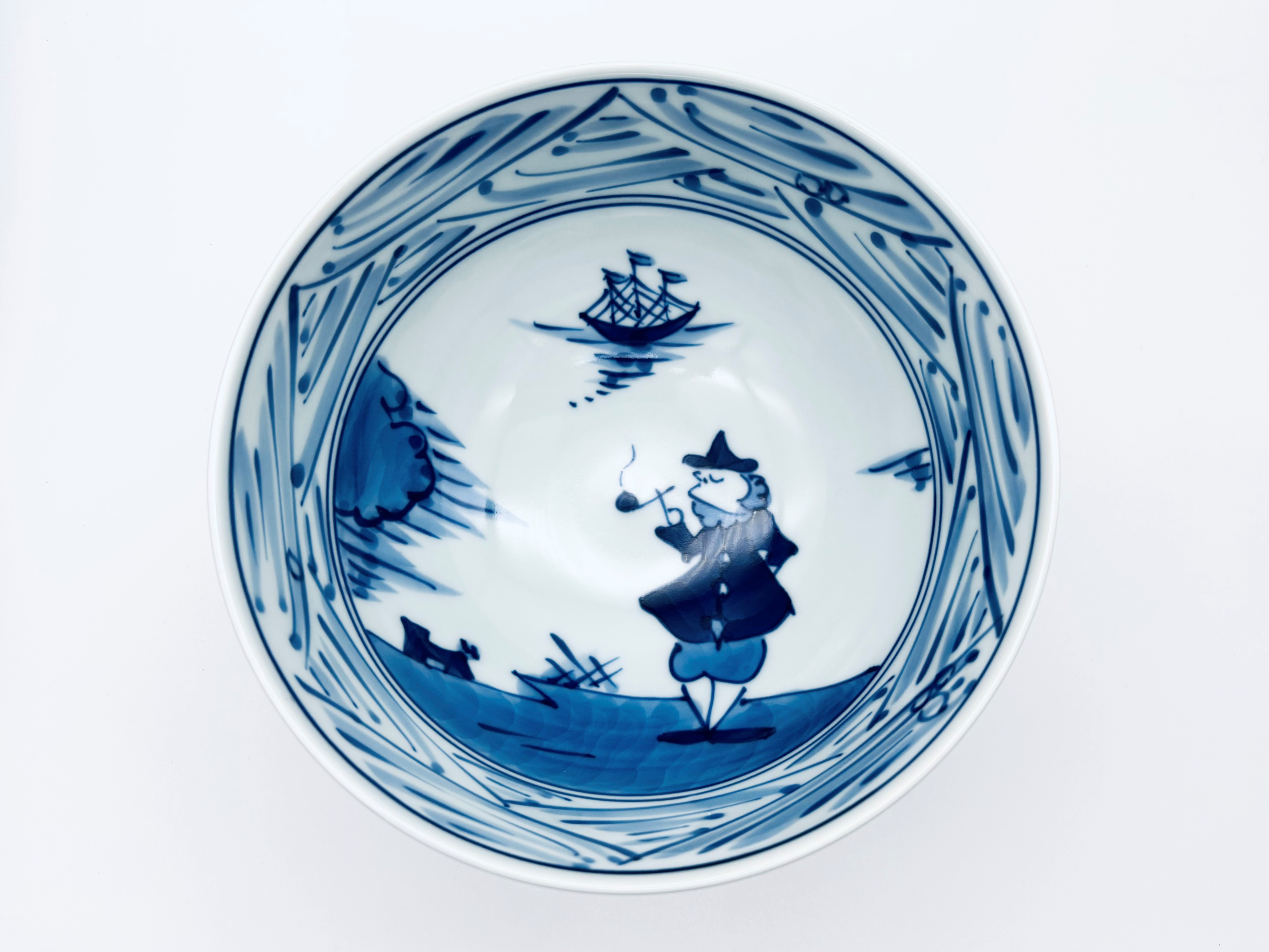 奴だこ5寸深丼 しん窯 青花