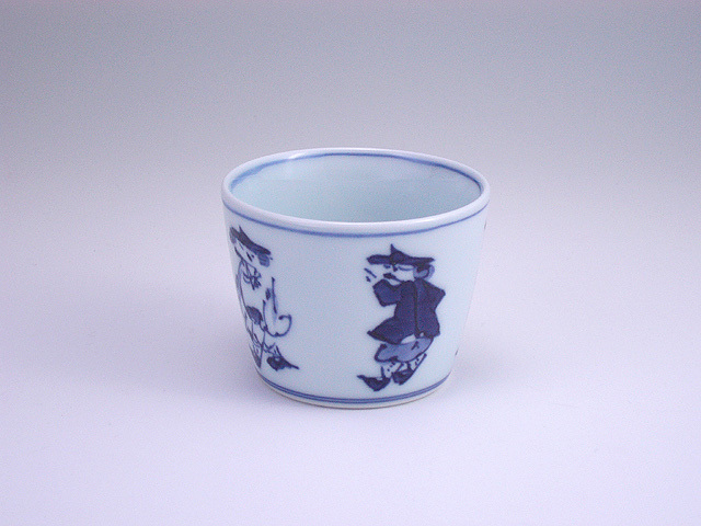 五人異人そば猪口（小） しん窯 青花