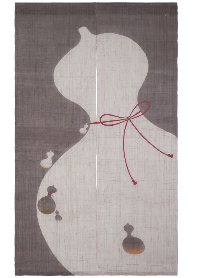 手染め麻のれん「瓢箪」 [京都洛柿庵オンラインショップ]