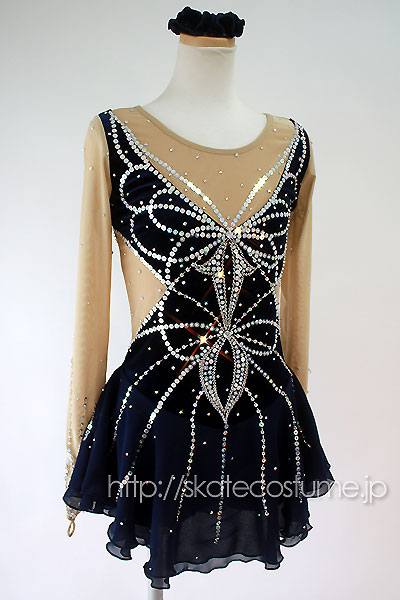 フィギュアスケート衣装 FRY-305ネイビー スケートコスチュームDD