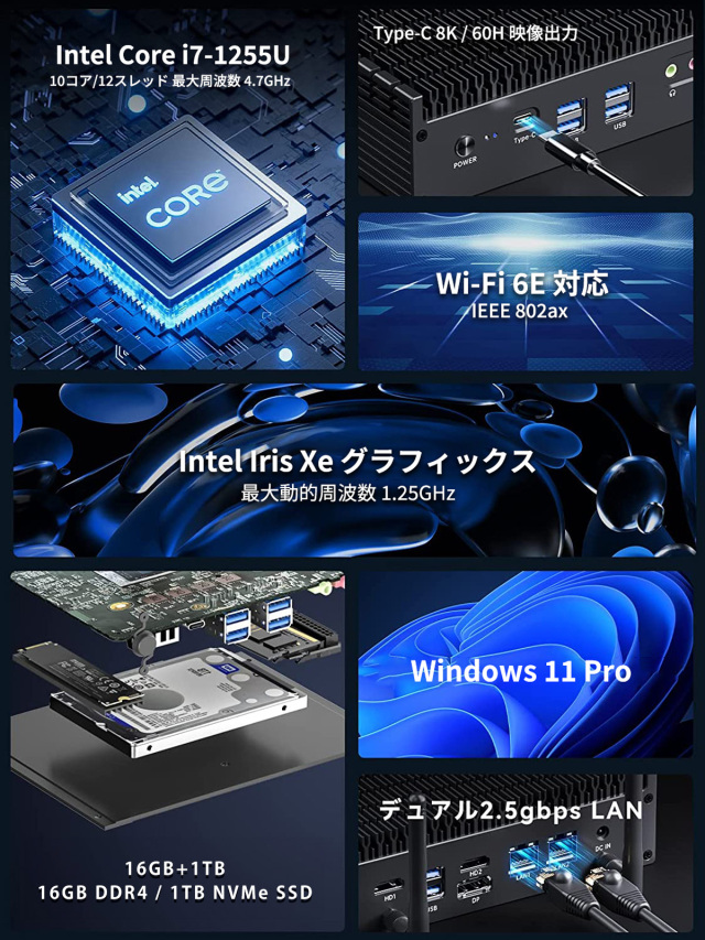 Skynew ファンレスPC 第12世代 インテル Core i7 (10コア/12スレッド