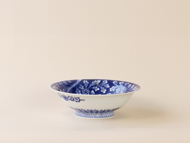 デッドストック 染付 草花紋 大鉢 有田焼