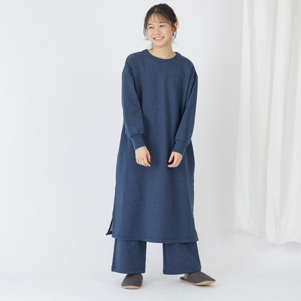 ぬくふわ】コットン裏毛起毛ワンピース