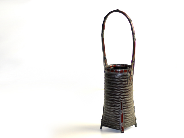 網代花籠 丸/インテリア/花入れ/華道具/花器/竹/国産/日本製 竹かご