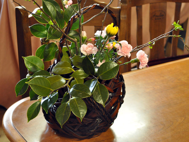 花籠 安芸/インテリア/花入れ/華道具/花器/竹/国産/日本製 竹かご通販