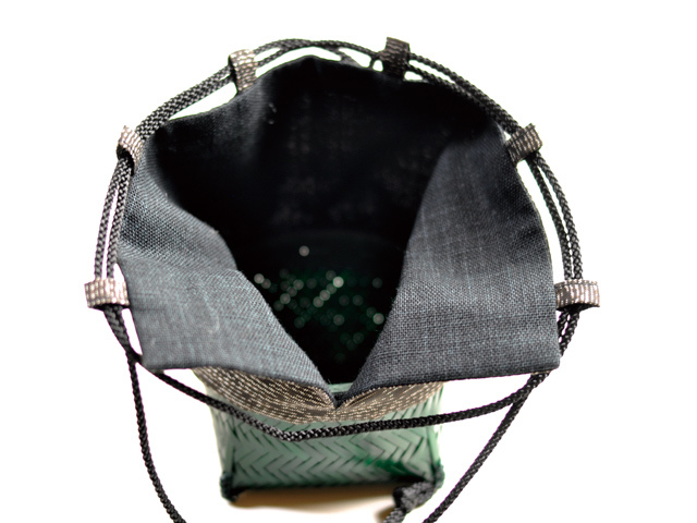 籠巾着「HAKO」シリーズ 玄 Gen /ぐい呑みいれ/ぐい呑み袋/小物