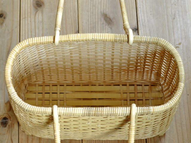 買い物かご-白/竹かご/かごバッグ/バスケットかご/国産/日本製 通販