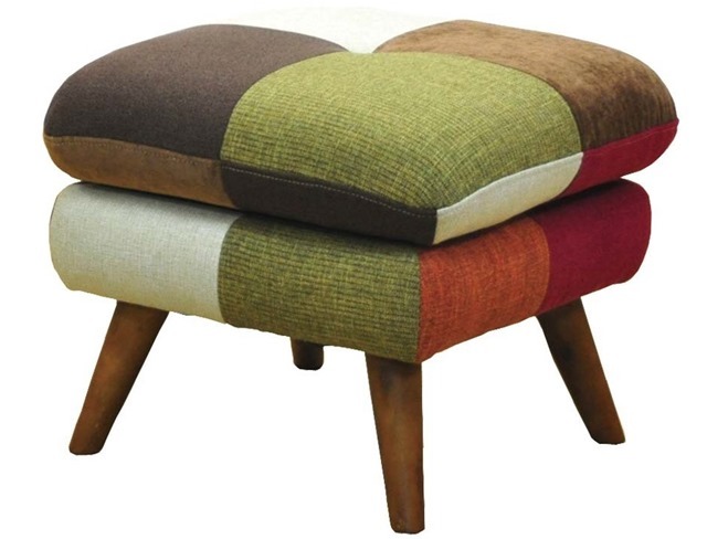 スツール ヨランダ パッチワーク 布張り 【送料無料】