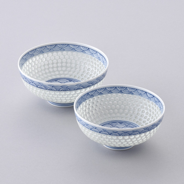 水晶青海波 茶碗（2サイズ） 水晶彫の丹心窯