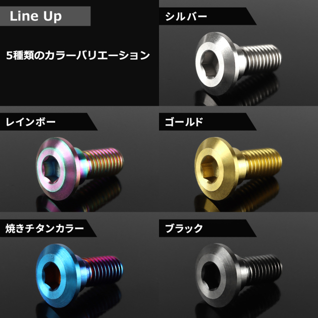 64チタン ヤマハ車用 ディスクローターボルト M8×20mm ブラック JA821