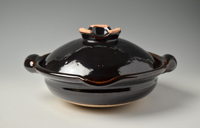 伊賀焼土楽 口付黒鍋 8寸｜和食器 通販 暮らしのうつわ 花田