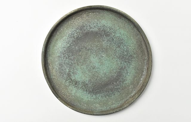 野口悦士 244 緑青平皿 ｜ 暮らしのうつわ花田 和食器 通販