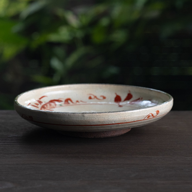 中皿 | 粉引赤絵六寸皿（KIA-149） 作家「荒木漢一」