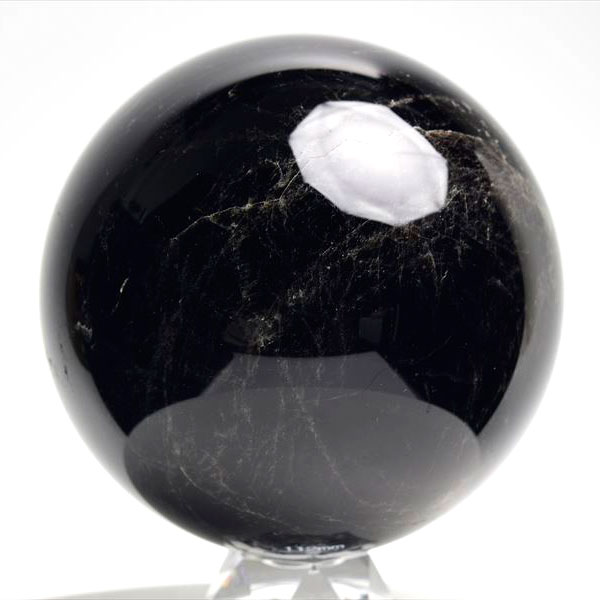 天然 黒水晶（モリオン）丸玉 置物｜魔除けの代表石｜アップストーン