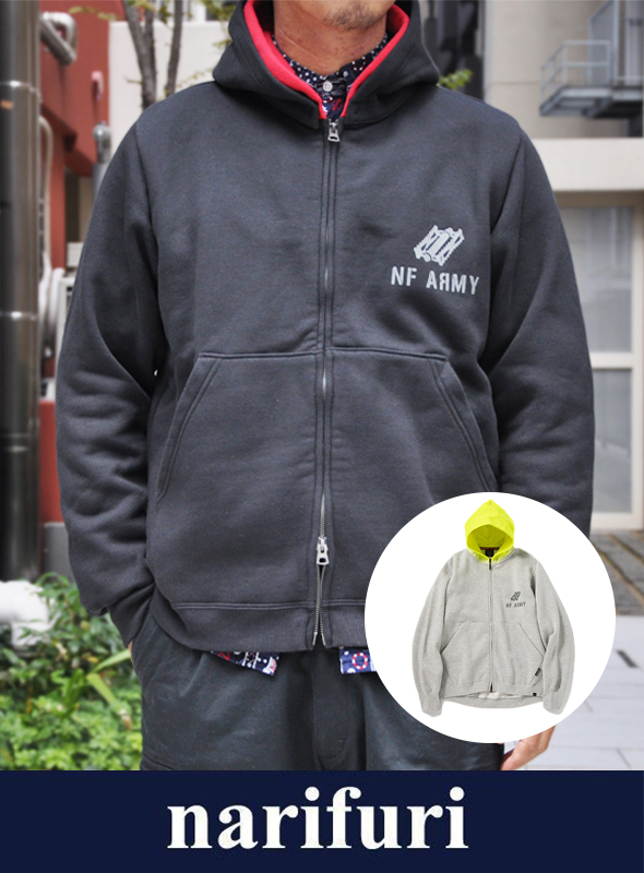 narifuri ナリフリ narifuri×ALPHA ダブルフードフロントジップ