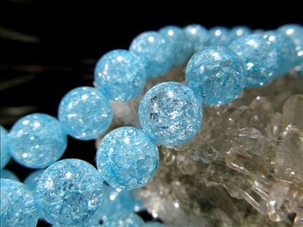 ☆一連☆染色☆ブルー(水色)カラー☆カラーレインボー水晶【爆裂水晶