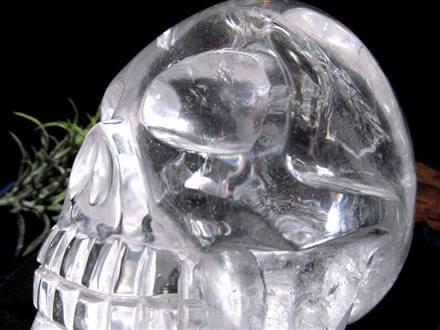 ◇クールなスカル(骸骨)ヘッド!!◇優良品質!!超透明虹入り水晶使用