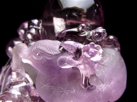 ☆縁起の鹿と瑞玉モチーフ☆六条星模様と波彫刻が魅せる逸品