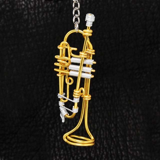 3D Wire Art ロータリー・トランペット 100596 音楽雑貨・アクセサリー