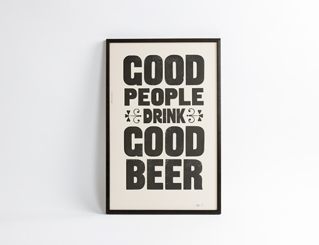 A TWO PIPE PROBLEM LETTERPRESS GOOD PEOPLE GOOD BEER 3Mサイズ