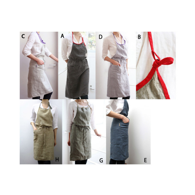 リーノエリーナ リネン100％！やわらか素材のフルエプロン［ミラ