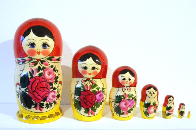 セミョーノフ産 赤ずきんちゃん 伝統的マトリョーシカ 7ピース Aタイプ