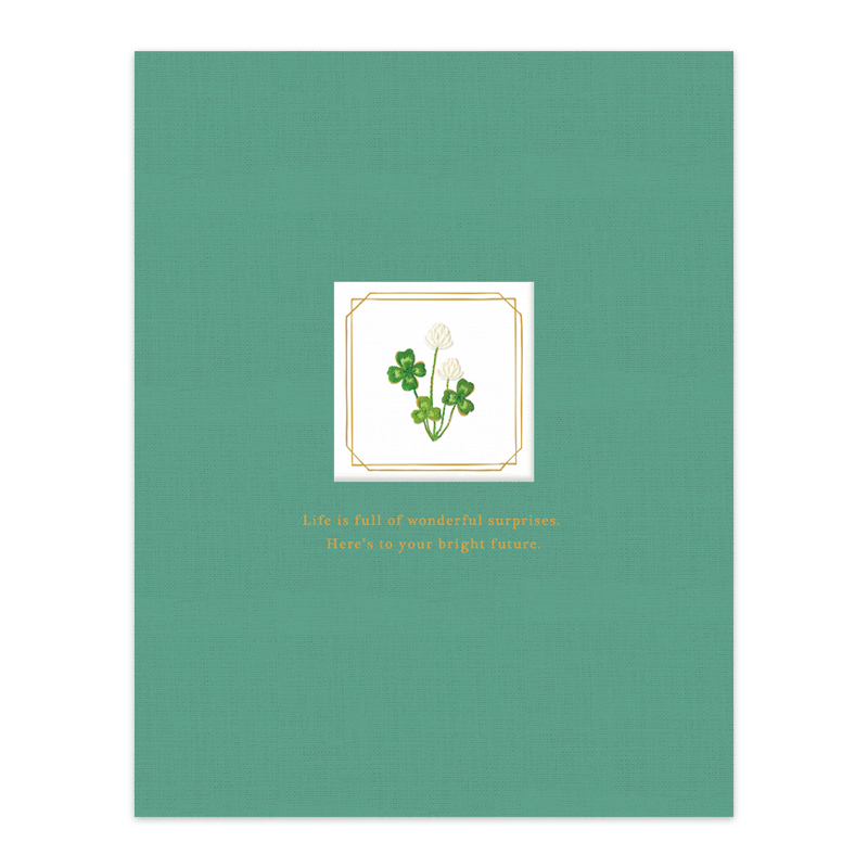 SYG-14：シンプル色紙 クローバー 花言葉「約束」「幸運」〔OZ〕