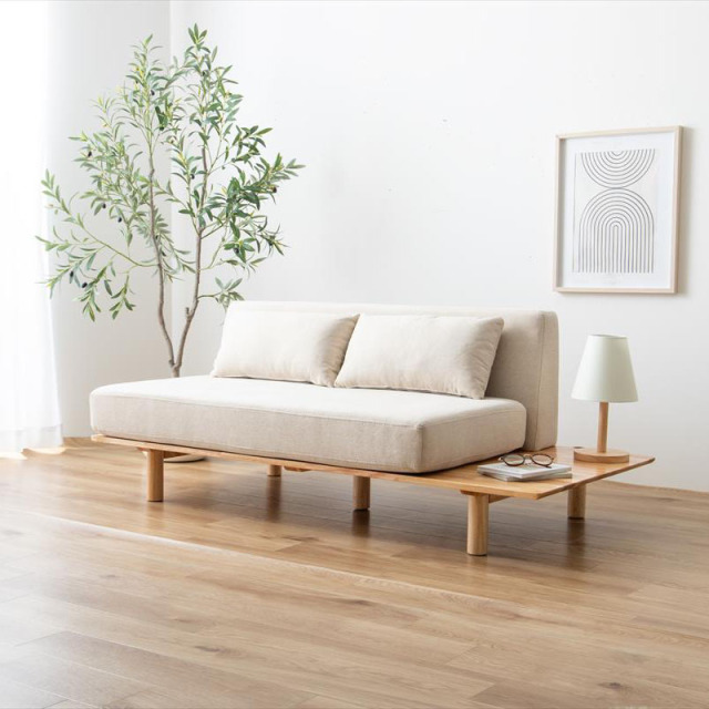 幅150cm】Monica 2人掛けサイドテーブル付きソファ