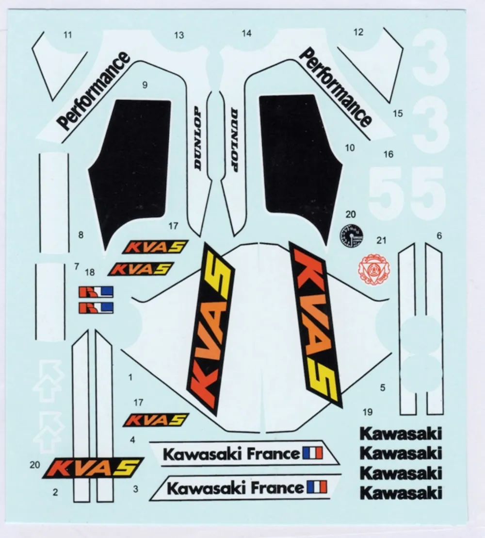 Decal Pool 1/12 カワサキ KR 1000F エンデュランス 1981 No.5 フル