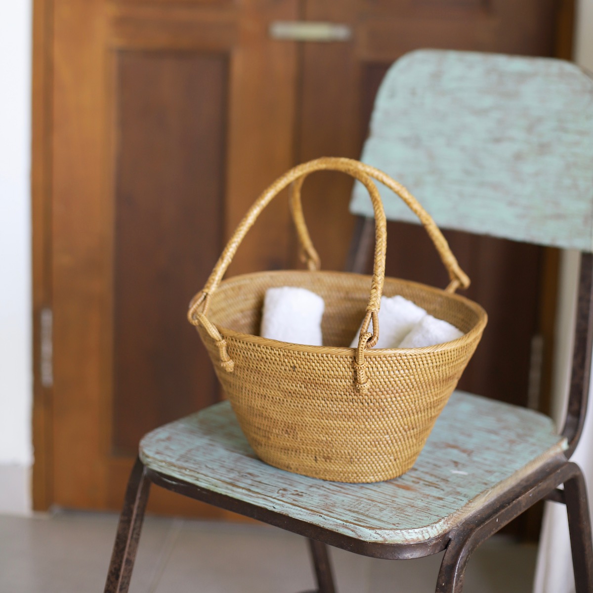 レトロ買物籠 Sサイズ (PNC145) Rosily(ロージリー) バリ島 アタ