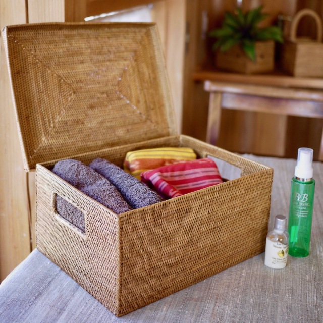 蓋付き靴箱型 (BOX415) Rosily(ロージリー) バリ島 アタかご雑貨 蓋