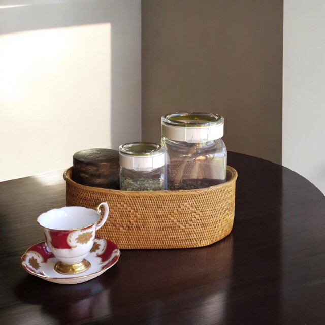 楕円小物入れLサイズ (TRY334) Rosily(ロージリー) バリ島 アタかご雑貨