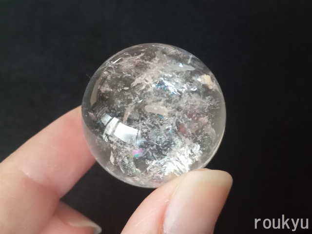虹入り水晶丸玉（丸玉）【R-Quartz24-003】