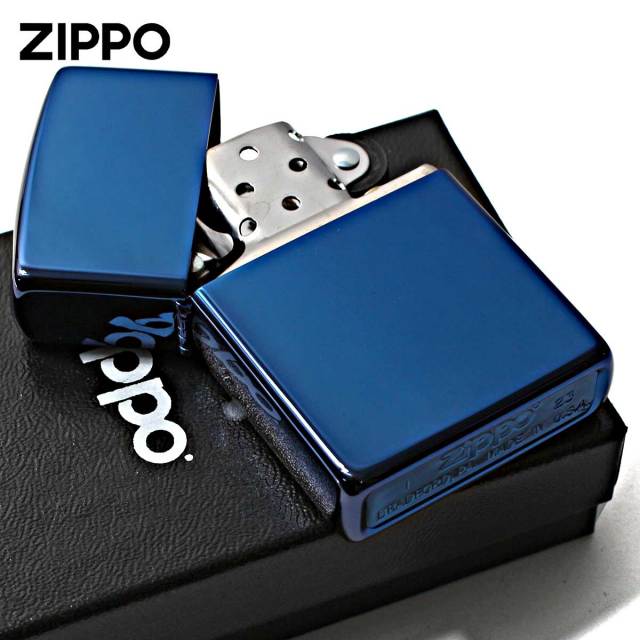 Zippo ジッポー サファイア 無地 青 ブルー 鏡面 ポリッシュ High