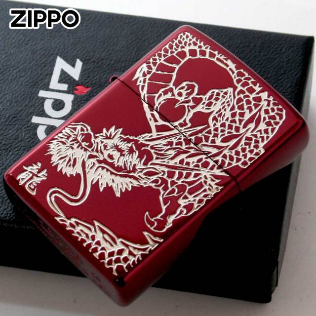 Zippo ジッポー ドラゴン 龍 レッド RED DRAGON Ion Red Gold Plate