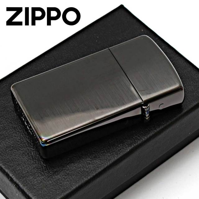 Zippo ジッポー ラバーズ クロス スリム ハート 黒サテーナ＆金 Lovers