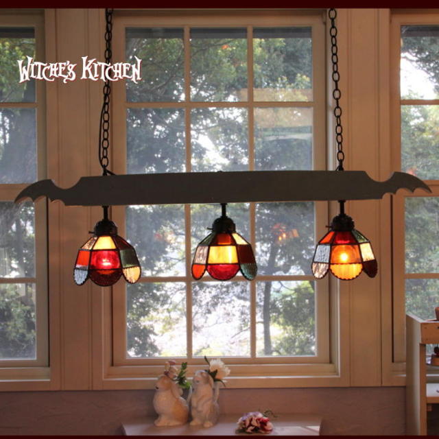 3灯ペンダントランプ 【 オランジェット Orangette 】 ステンドグラス