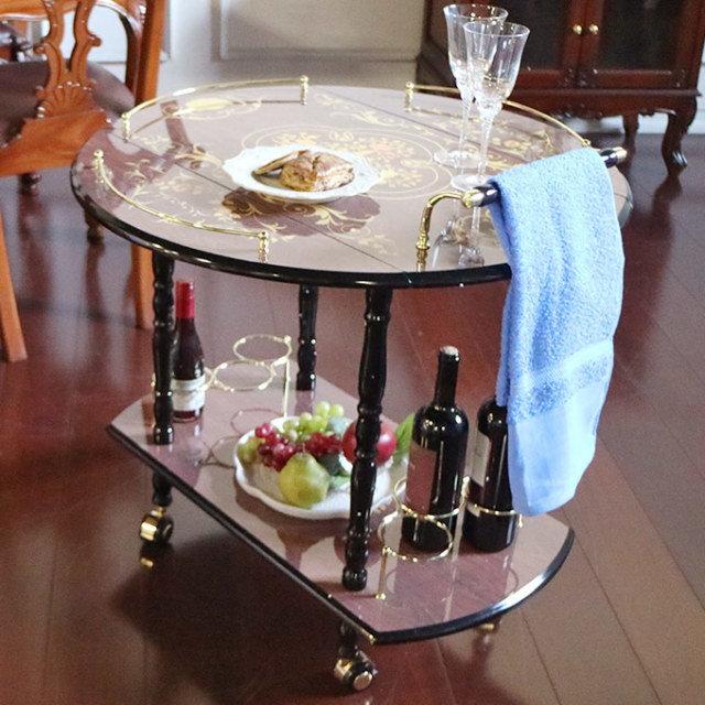 イタリアンスタイル 象嵌伸長式バタフライワゴン 組立式｜おしゃれ家具