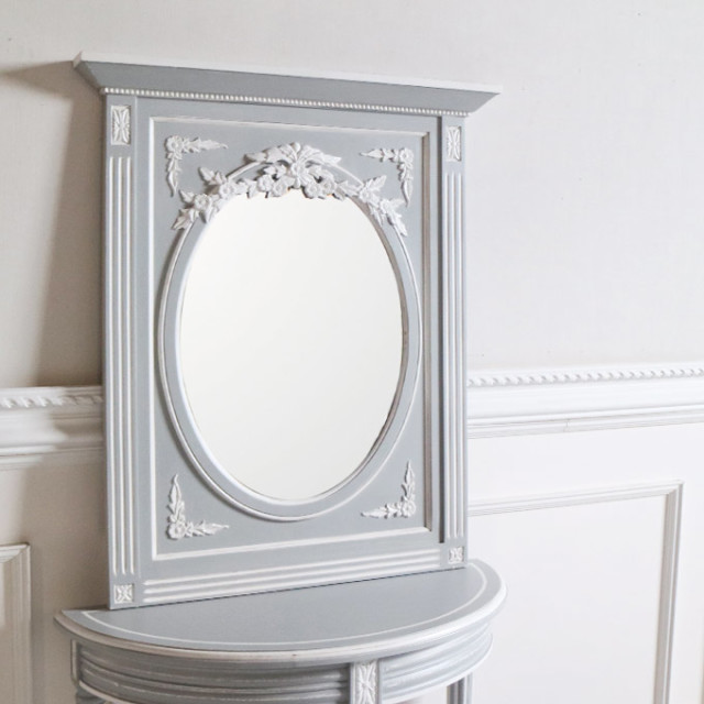 ウォールミラー スペイン製タイル貼り カントリー調 鏡 壁掛け